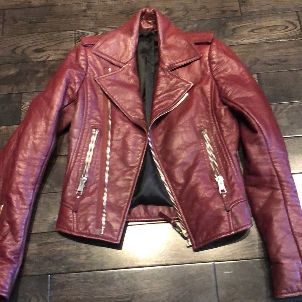 Balenciaga Maroon leather jacket